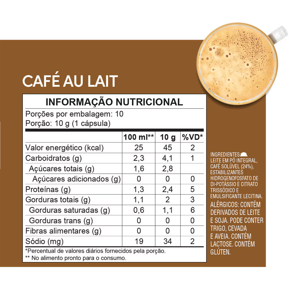 CAFÉ AU LAIT 10 CÁPSULAS
